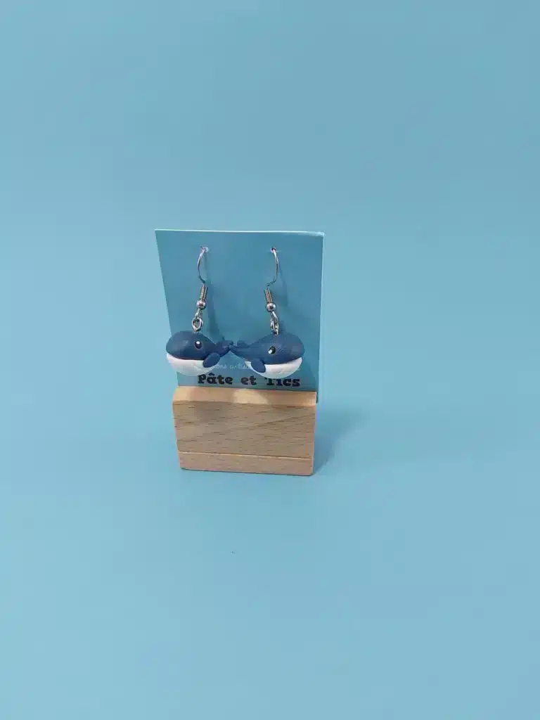 boucles d'oreilles baleines en pâte FIMO